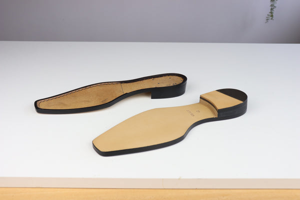 Herrenschuhsohle, pflanzlich gegerbtes Leder