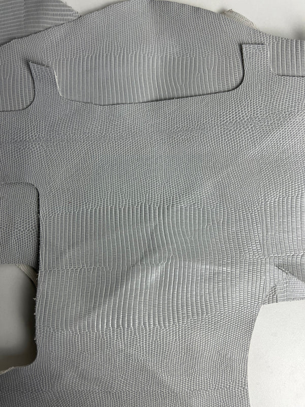 Leather Scraps, Medium and Small pieces, Color White, Snake finish look | 0.8 kg | 1.8 lb