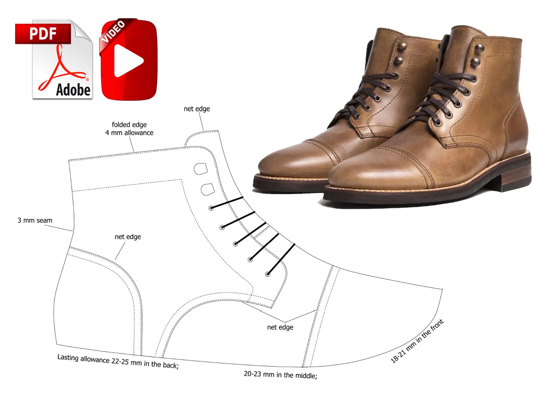 Digital Pattern shoes A4 - Letter PDF, Laces Casual men Boot, all 9 si – VALEVRO digital-pattern-shoes-a4-letter-pdf-laces-casual-men-boot-all-9-si-valevro