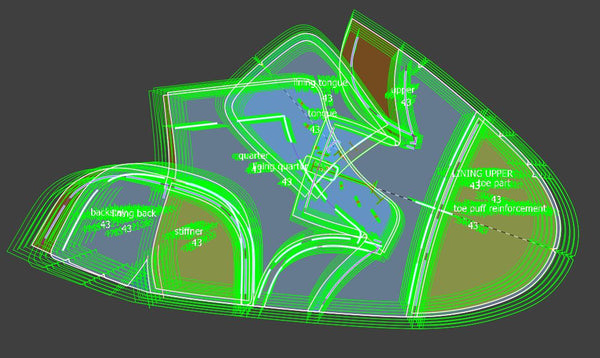 Digitales Muster Schuhe A4 - Brief PDF, Schnürsenkel Casual Herrenstiefel, alle 9 Größen