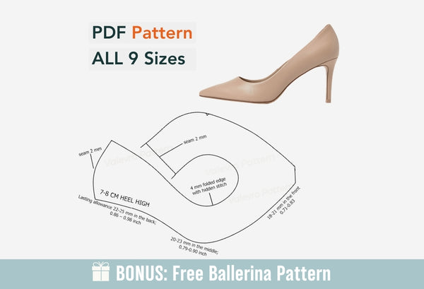 Digital Pattern shoes PDF, Women, STILETTO High Heel II