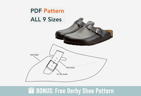 Digital Pattern shoes A4 - Letter PDF, MEN Birk Sandals, all 9 sizes