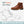 Brown leather boot with shoe pattern diagram and text about PDF pattern and sizes on a white background.