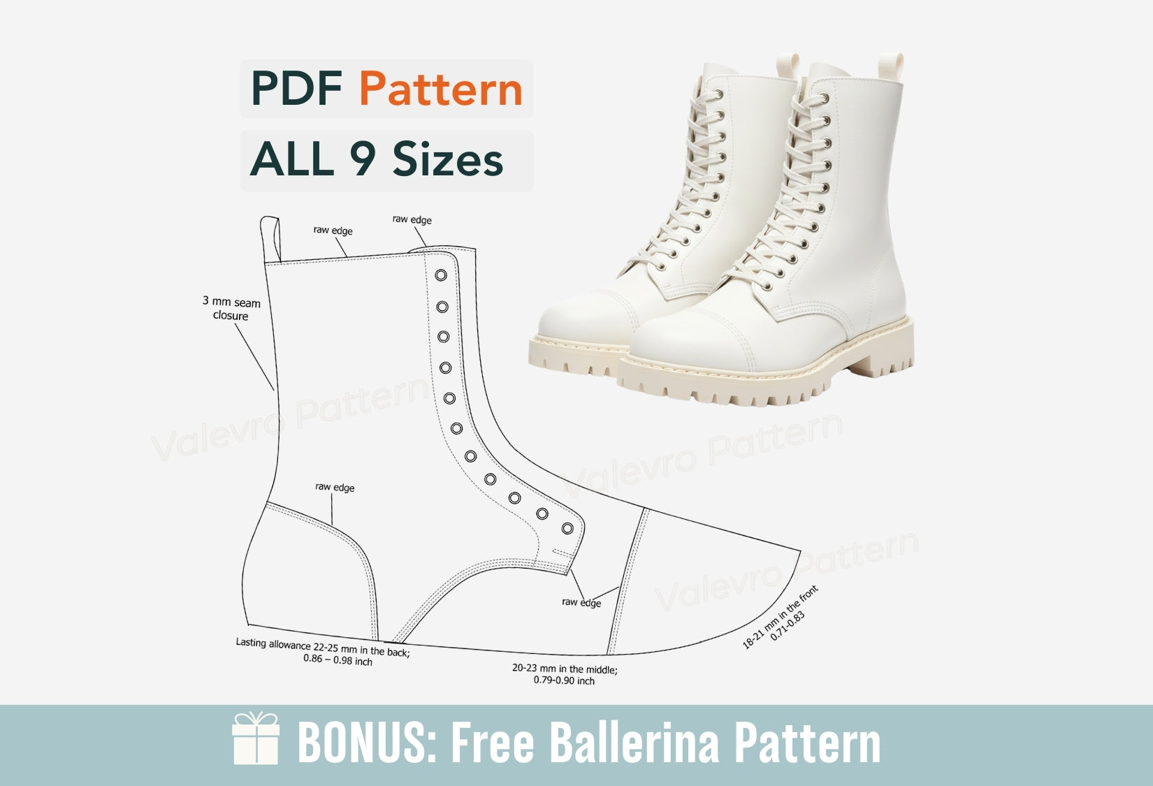 Paper Combat Boot Pattern Women’s Combat Boots PDF Pattern – VALEVRO