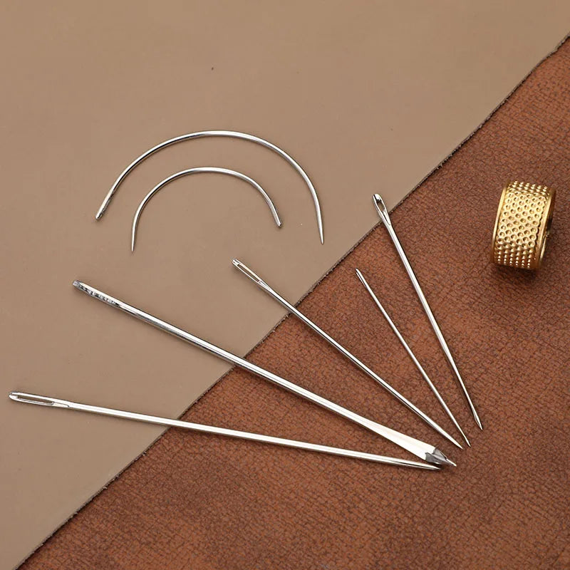 Leather Sewing Kit with Waxed Thread, Leather Needle Sewing Awl, DIY