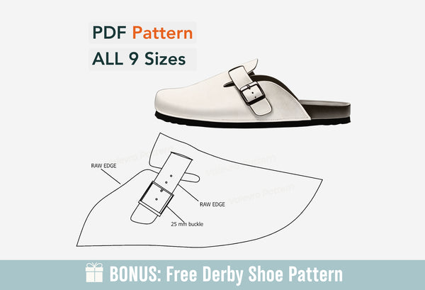 Digital Pattern shoes A4 - Letter PDF, MEN Birk Sandals, all 9 sizes