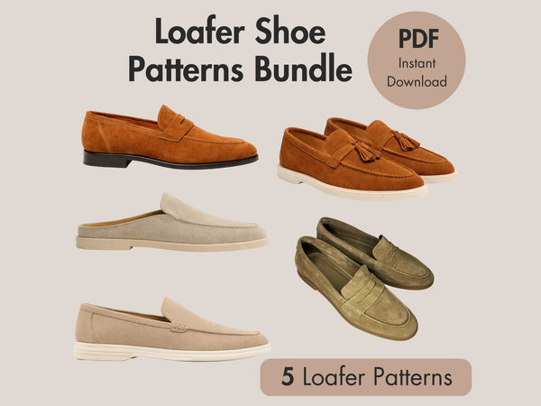 Loafer Shoe Patterns Bundle – 5 Men’s Leather Shoes PDF