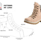 Digital Pattern shoes PDF, Boot 2, Women Laces, all 9 sizes