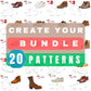 Digital Pattern shoes PDF , Create your Bundle, 20 models patterns, DIY