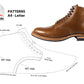 Digital Pattern shoes A4 - Letter PDF, Laces Casual men Boot 1, all 9 sizes