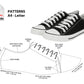 Digital Pattern shoes A4 - Letter PDF, Men Canvas SNEAKERS, all 9 sizes